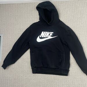 Nike Youth Large Black Hoodie with White Logo